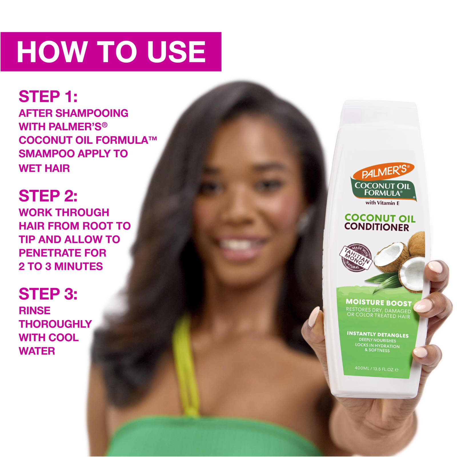 Кокосовое масло Palmer's Moisture Boost Conditioner, вкус Coconut Oil Formula® with Vitamin E, 400 мл — фото 5