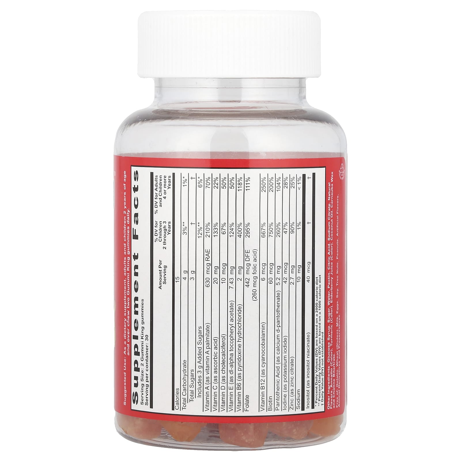 Мультивитамины GummiKing Multi Vitamin Mineral For Grape Lemon Orange Strawberry And Cherry, 60 жевательных пастилок — фото 2