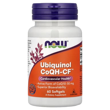 Убихинол NOW Foods CoQH-CF™, 50 мг, 60 мягких капсул
