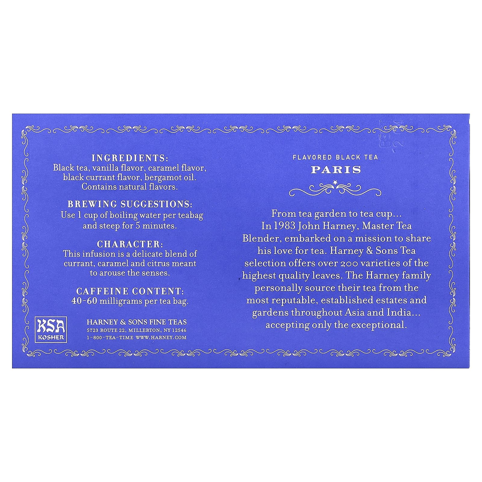 Чайные пакетики Harney & Sons Flavored Black Tea 50, оттенок Paris, 90 г — фото 3