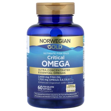 Омега-3 Norwegian Gold Renew Life Norwegian Gold® Critical Omega™ Ultimate Fish Oils 60, мягкие капсулы