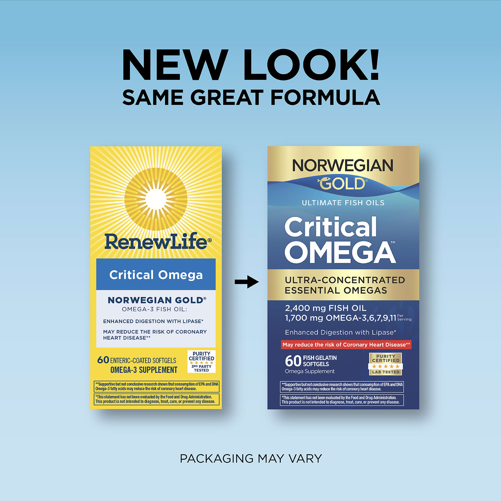 Омега-3 Norwegian Gold Renew Life Norwegian Gold® Critical Omega™ Ultimate Fish Oils 60, мягкие капсулы — фото 4