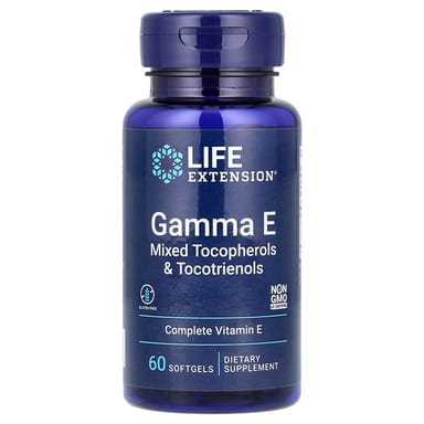 Смешанные токоферолы (витамин E) Life Extension Gamma E & Tocotrienols, 60 мягких капсул