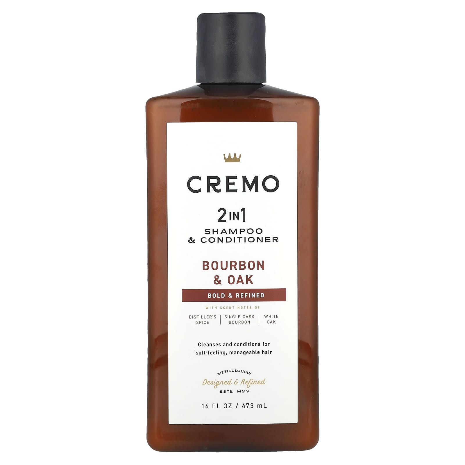 Кондиционер Cremo 2 In 1 Shampoo & Bourbon & Oak, 473 мл