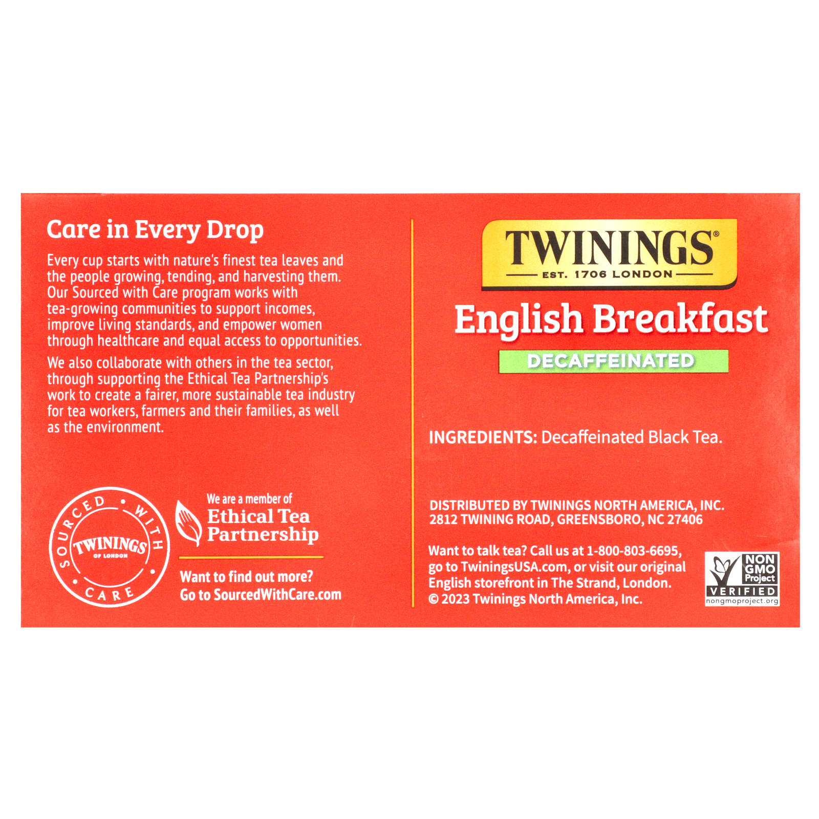 Чайные пакетики Twinings Pure Black Tea English Breakfast 50, оттенок Decaffeinated, 100 г — фото 2
