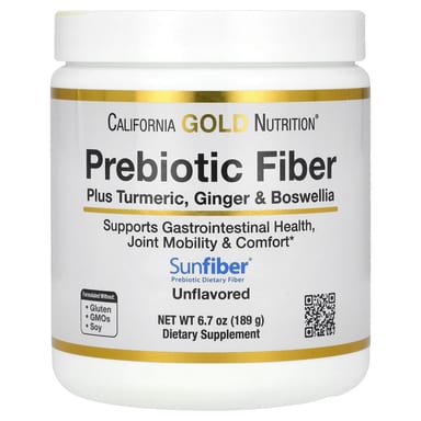 Босвеллия California Gold Nutrition Prebiotic Fiber Plus Turmeric Extract Organic Ginger Extract and Extract, 189 г