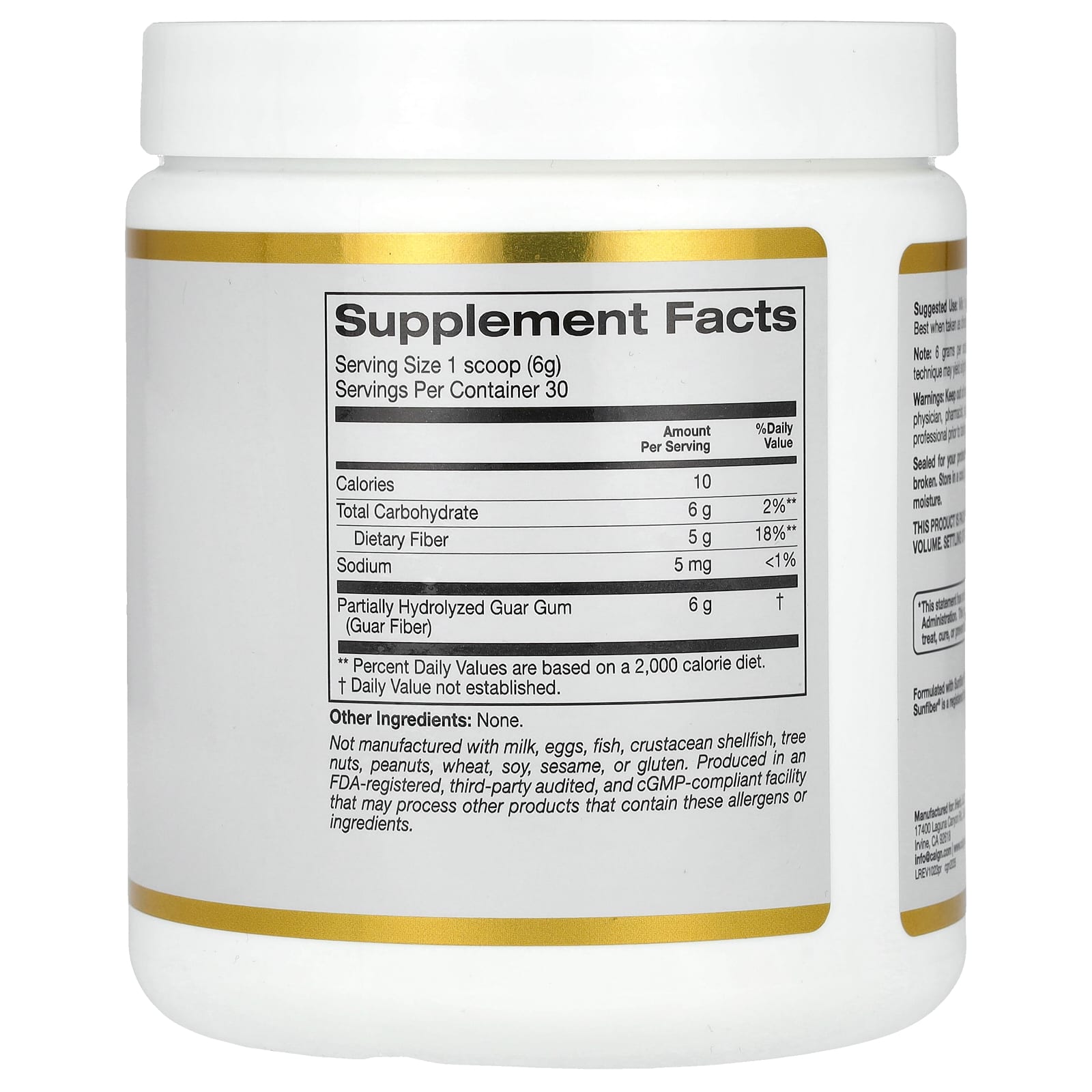 Пребиотик California Gold Nutrition Fiber, 180 г — фото 2