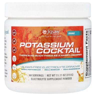 Калий Jigsaw Health Cocktail® Electrolyte Drink Mix, без сахара, вкус Orange, 315 г, смесь для напитка