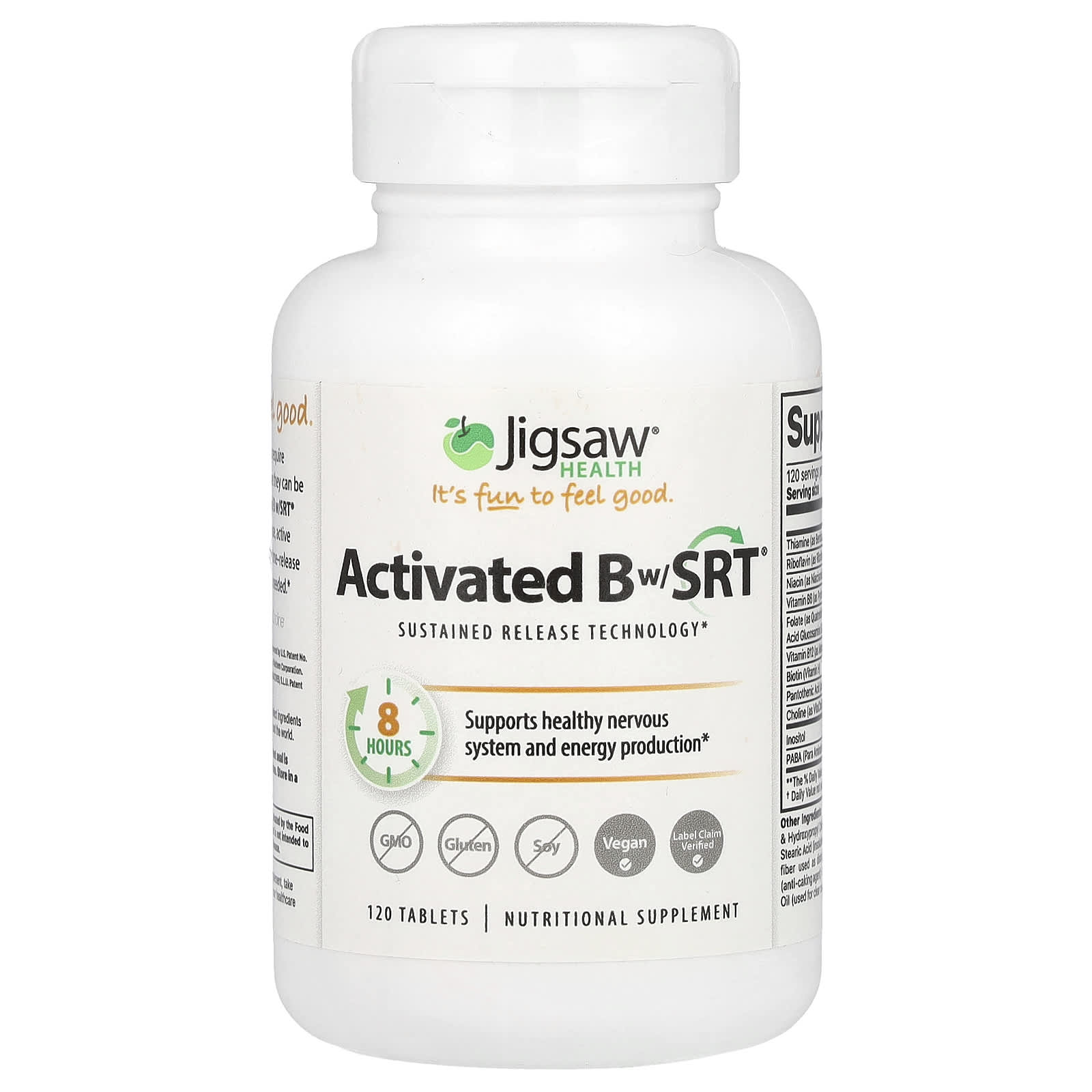 Активированные витамины B с SRT® Jigsaw Health, 120 таблеток