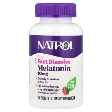 Мелатонин Natrol Fast Dissolve, вкус Strawberry, 10 мг, 100 таблеток
