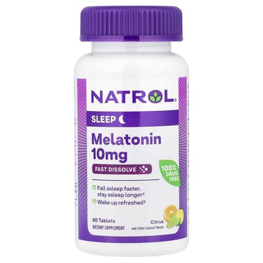 Мелатонин Natrol Fast Dissolve, оттенок Citrus, 10 мг, 60 таблеток