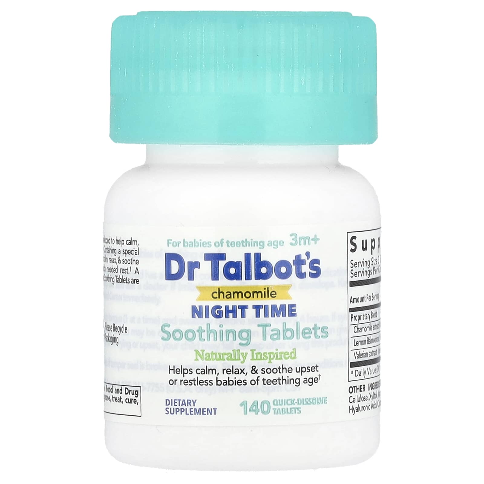 Таблетки для спокойного сна Dr. Talbot's, 3м+, 140 быстрорастворимых таблеток — фото 3