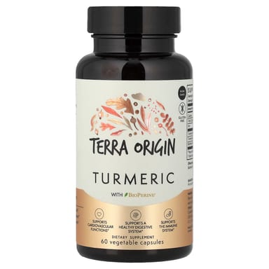 Куркума Terra Origin With BioPerine®, 60 растительных капсул