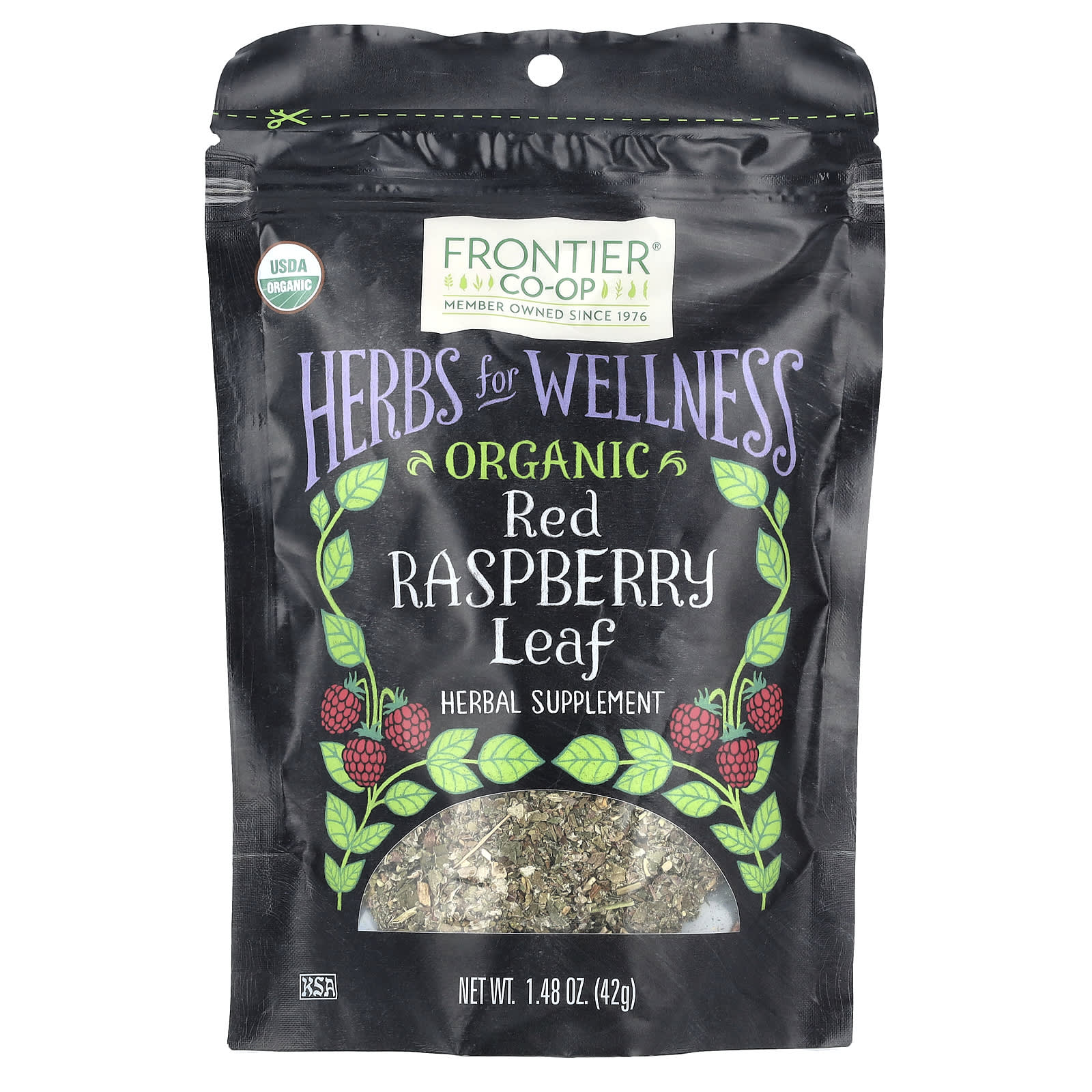 Листья малины Frontier Co-op, вкус Organic Red Raspberry Leaf, 42 г