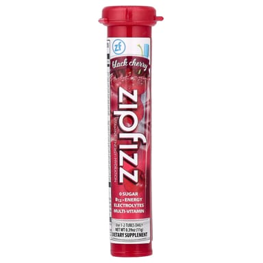 Смесь для энергетического напитка Zipfizz, вкус Black Cherry, 11 г, 20 туб