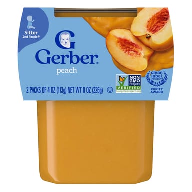 Gerber, 2nd Foods®, Sitter, Peach, 2 Pack, 4 oz (113 g) Each