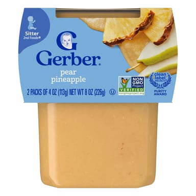 Пюре Gerber, Груша Ананас, 2 упаковки по 113 г
