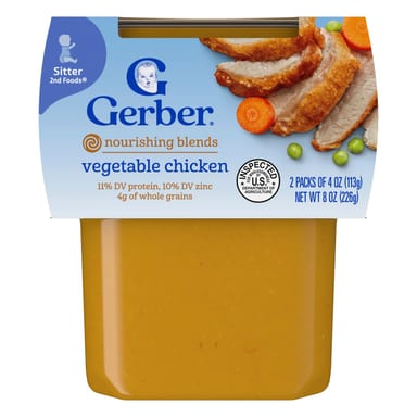 Пюре Gerber, Овощной куриный, 2 упаковки по 113 г
