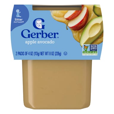 Gerber, 2nd Foods®, Sitter, Apple Avocado, 2 Pack, 4 oz (113 g) Each