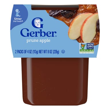 Пюре Gerber, Слива и Яблоко, 2 упаковки по 113 г