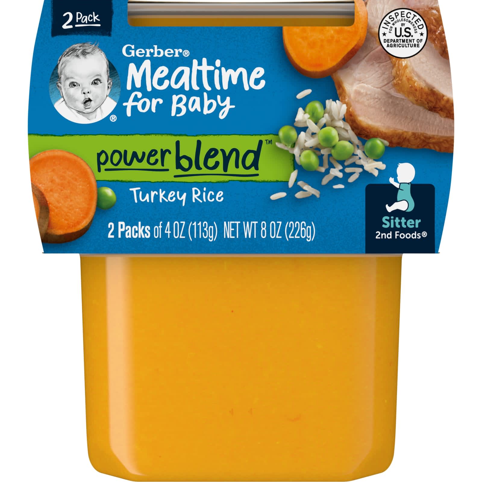 Рис Gerber Mealtime for Baby Power Blend™ 2nd Foods® Turkey, 113 г, набор из 2 шт. — фото 3