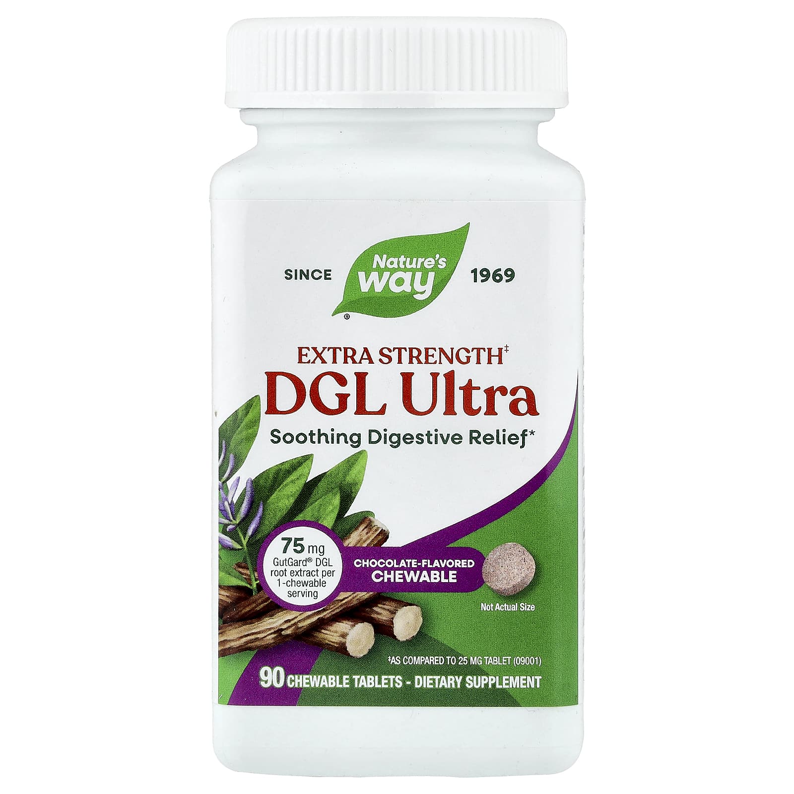 Шоколад Nature's Way DGL Ultra, вкус Chocolate, 90 жевательных таблеток