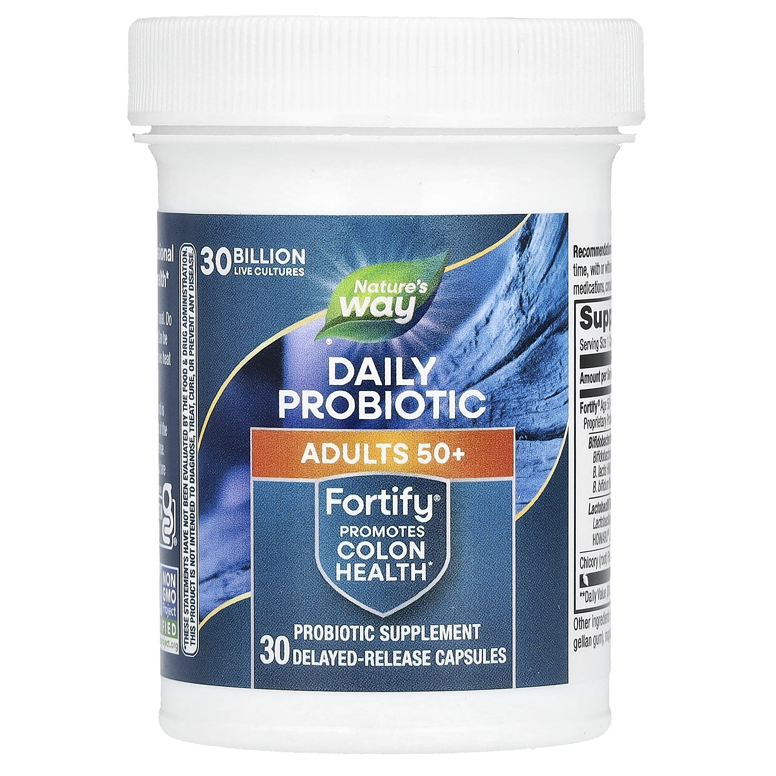 Пробиотик Nature's Way Fortify® Daily Adults 50+ 30 Delayed-Release Capsules, 30 млрд КОЕ, капсулы