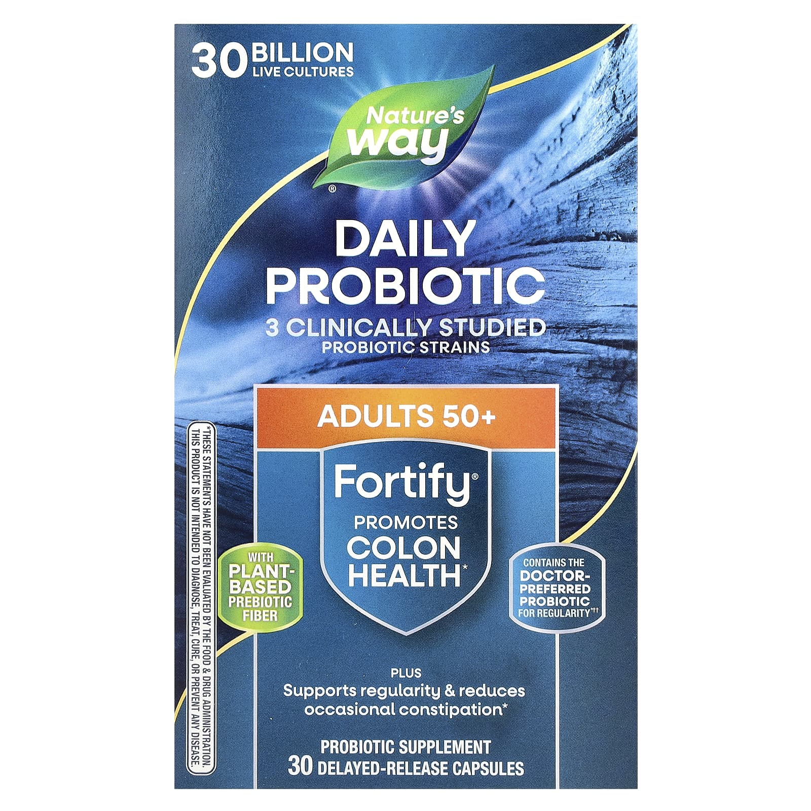 Пробиотик Nature's Way Fortify® Daily Adults 50+ 30 Delayed-Release Capsules, 30 млрд КОЕ, капсулы — фото 2