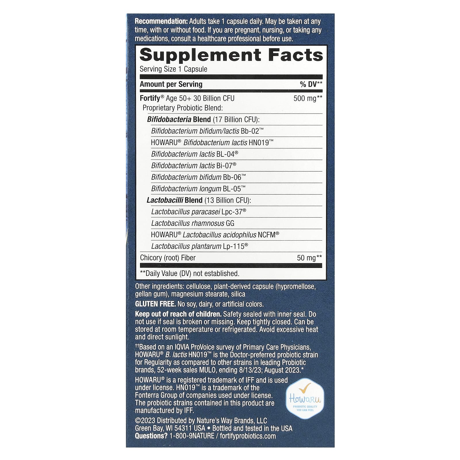Пробиотик Nature's Way Fortify® Daily Adults 50+ 30 Delayed-Release Capsules, 30 млрд КОЕ, капсулы — фото 3