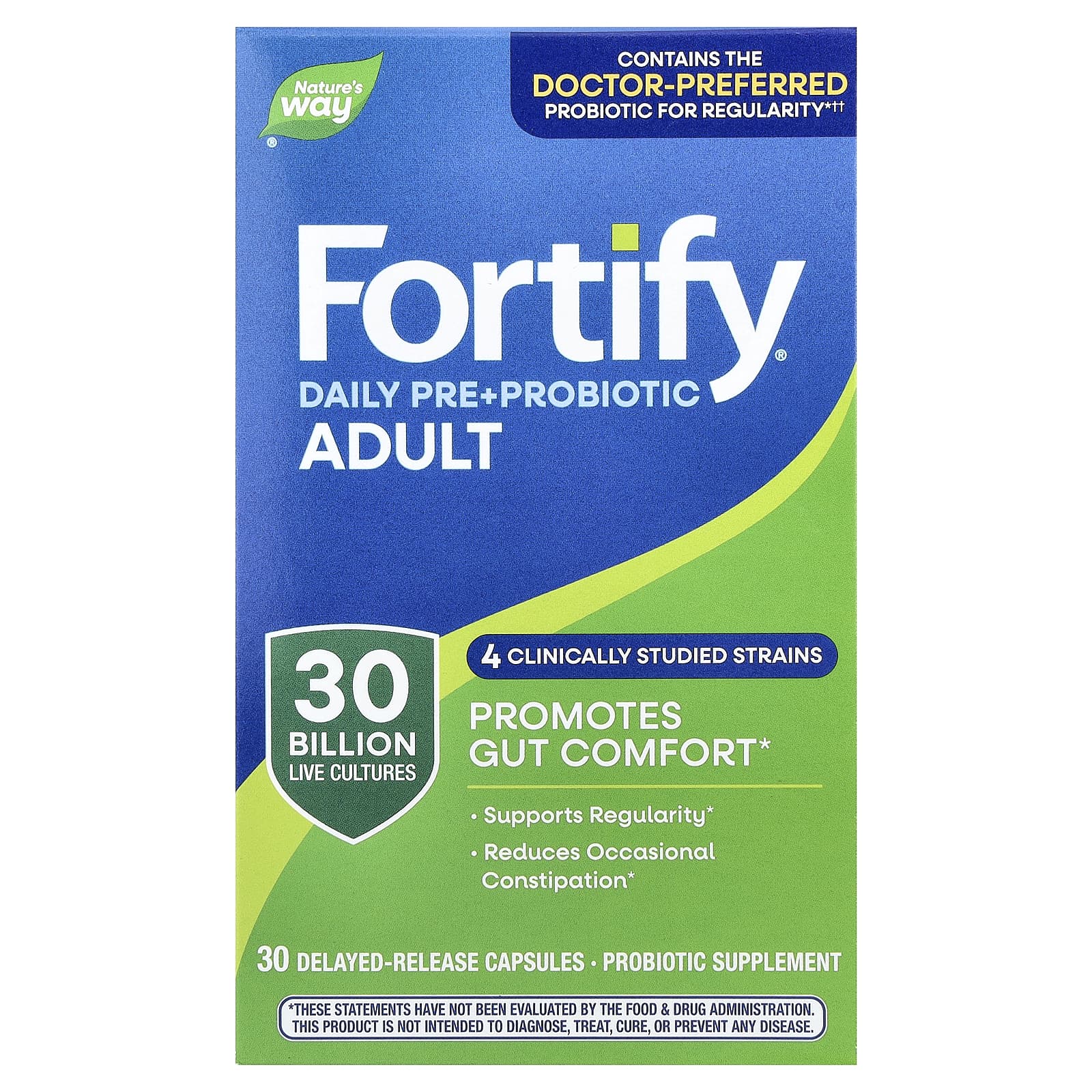 Пробиотик Nature's Way Fortify® Daily Pre Adult 30 Delayed-Release Capsules, капсулы — фото 3