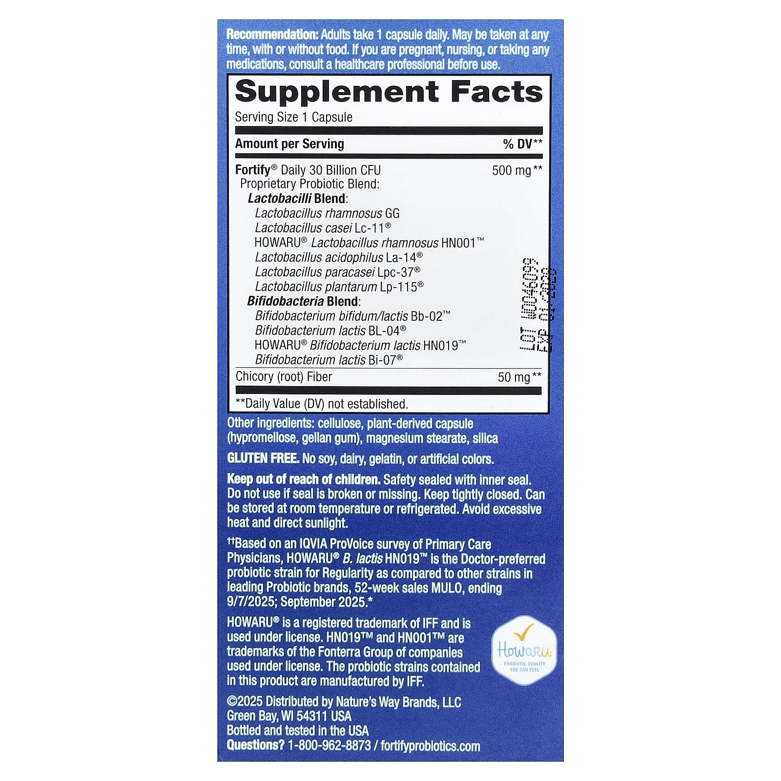 Пробиотик Nature's Way Fortify® Daily Pre Adult 30 Delayed-Release Capsules, капсулы — фото 4