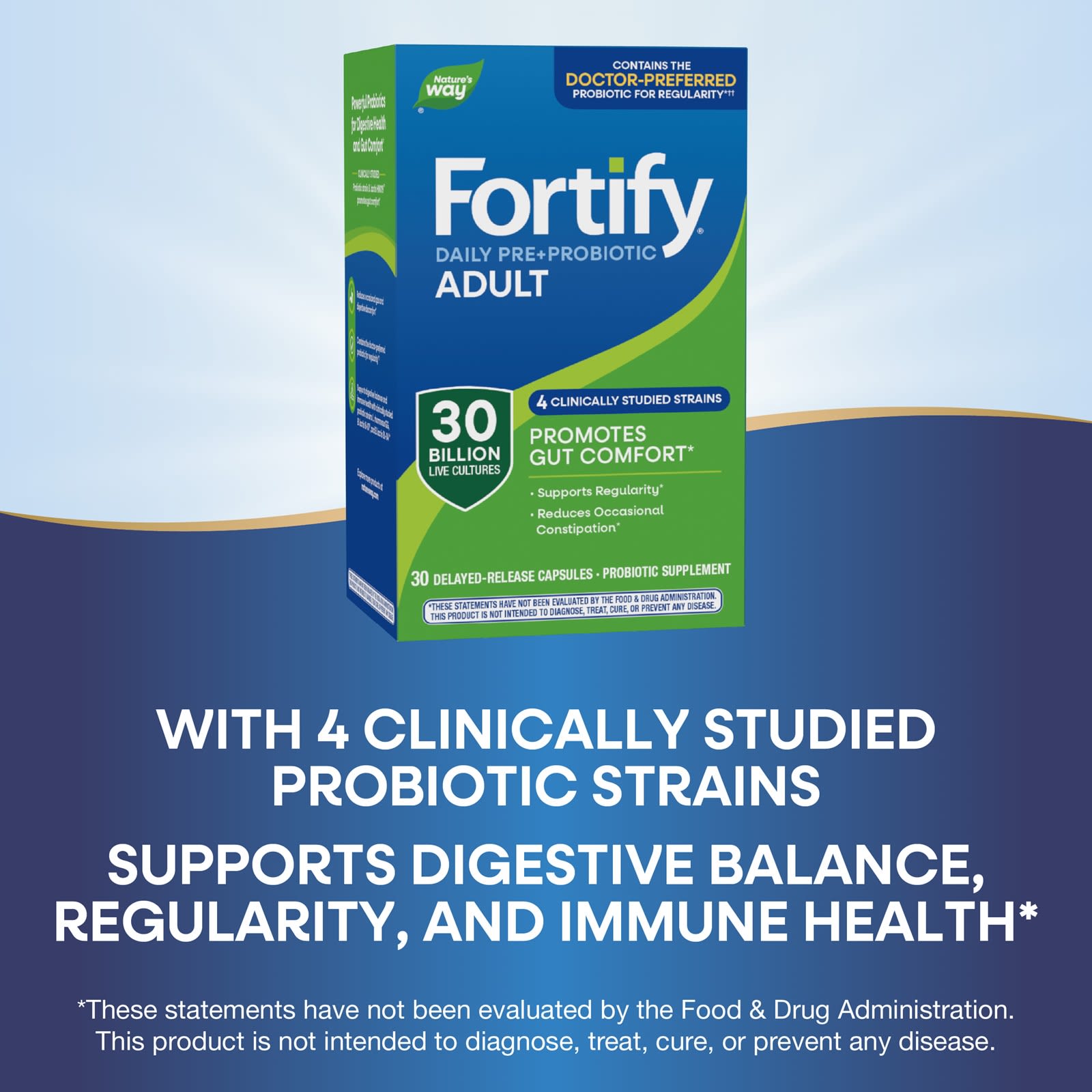 Пробиотик Nature's Way Fortify® Daily Pre Adult 30 Delayed-Release Capsules, капсулы — фото 7