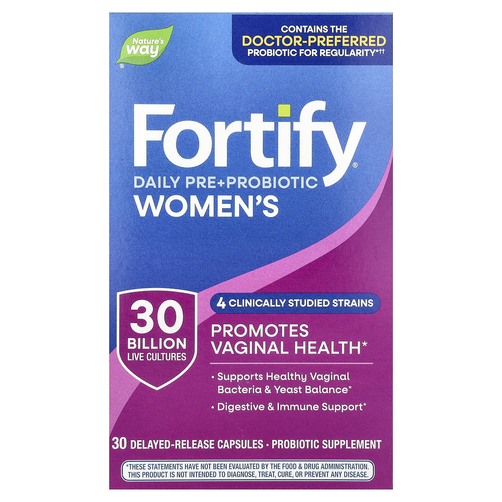 Пробиотик Nature's Way Fortify® Women's Daily Pre 30 Delayed-Release Capsules, 30 млрд КОЕ, капсулы — фото 8