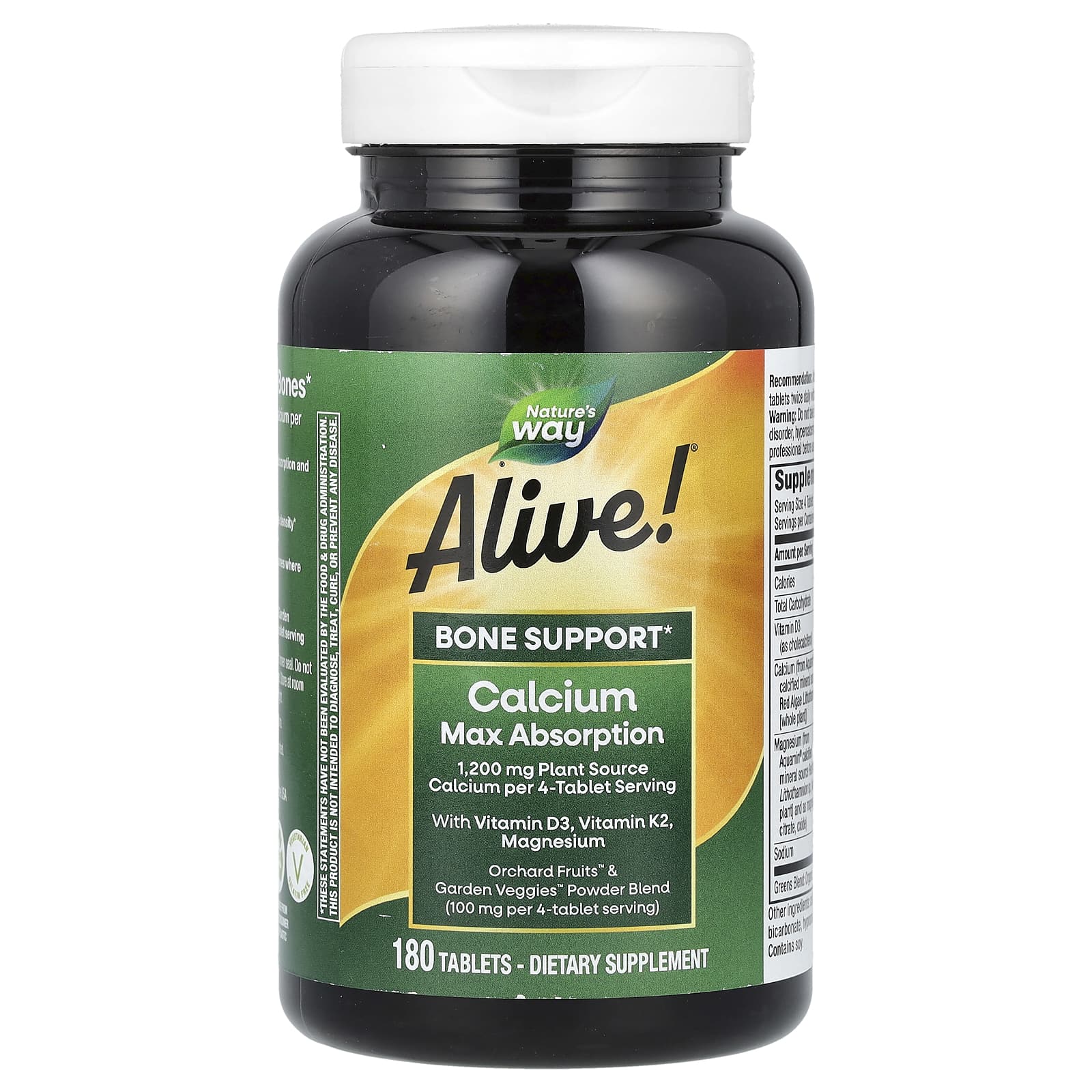 Кальций Nature's Way Alive! Max Absorption, 180 таблеток