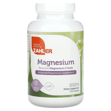 Магний цитрат Zahler Magnesium Bioactive, 200 мг, 250 капсул