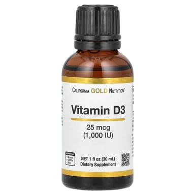 Витамин D3 California Gold Nutrition, 25 мкг (1000 МЕ), 30 мл