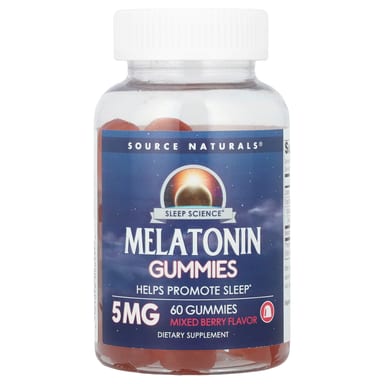 Мелатонин Source Naturals Sleep Science® Gummies, вкус Mixed Berry, 5 мг, 60 жевательных пастилок