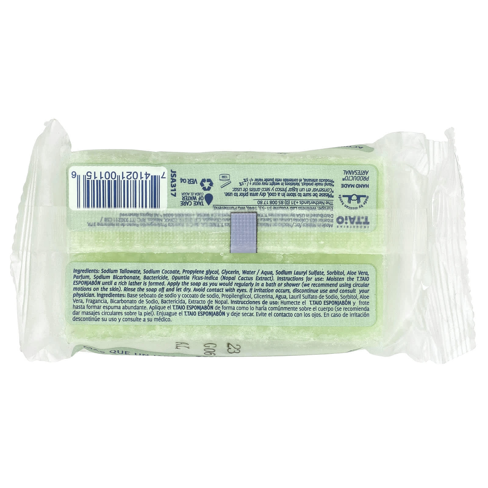 Мыло T. Taio Soap With Sponge Inside Original Aloe Vera, 120 г — фото 2