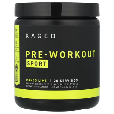 Фото товара: Предтренировочный комплекс Kaged Sport, Mango Lime, 268 г