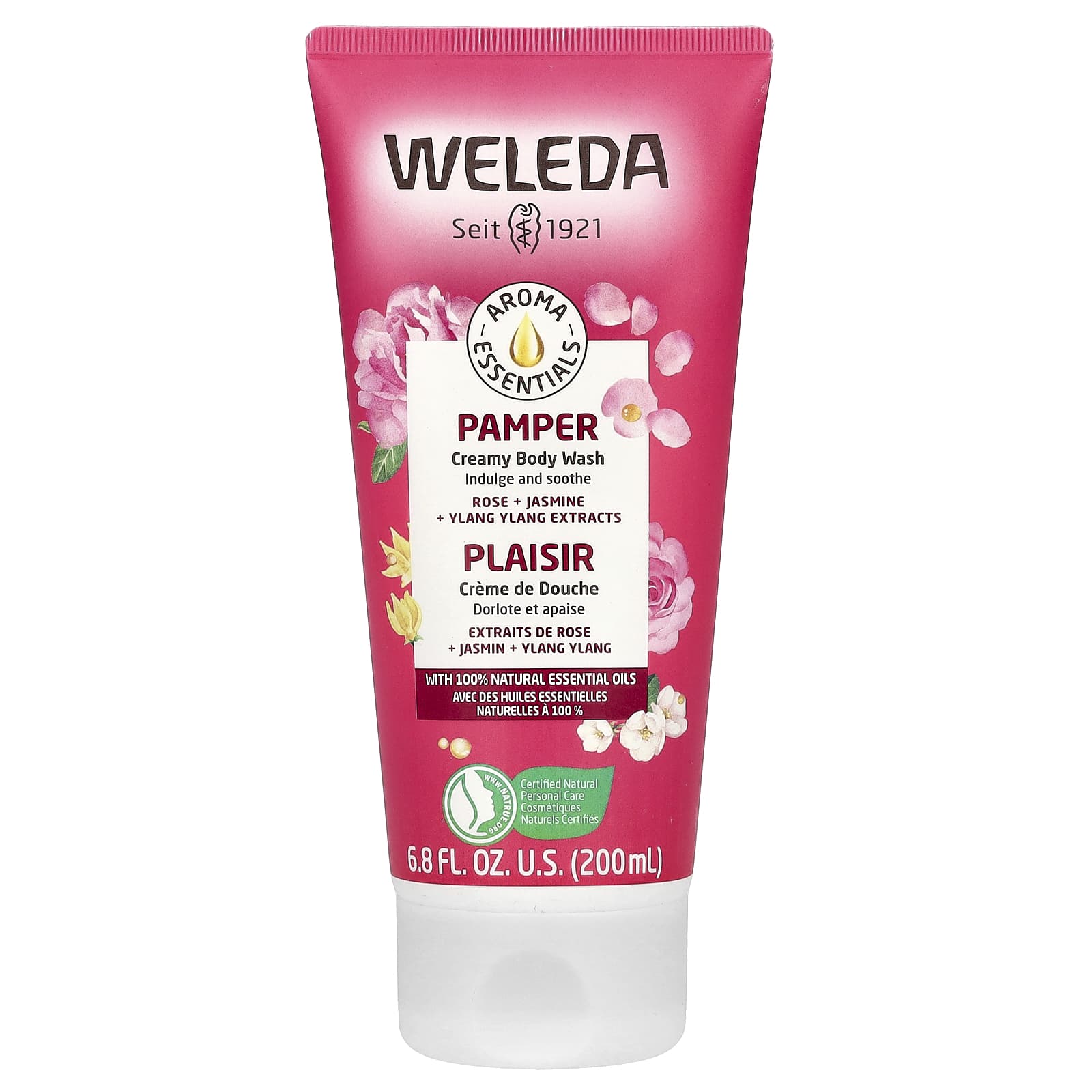 Гель для душа Weleda Pamper Creamy Rose Jasmine Ylang Ylang Extracts, 200 мл