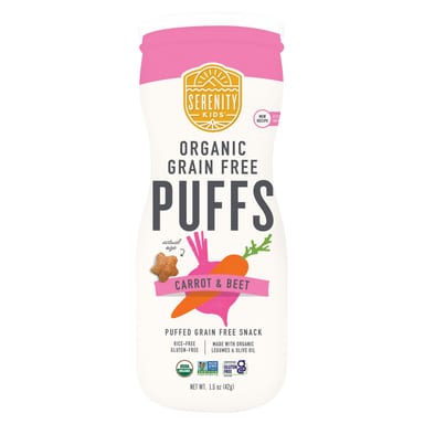 Снеки-пафы для малышей Serenity Kids Organic Carrot & Beet, 42 г