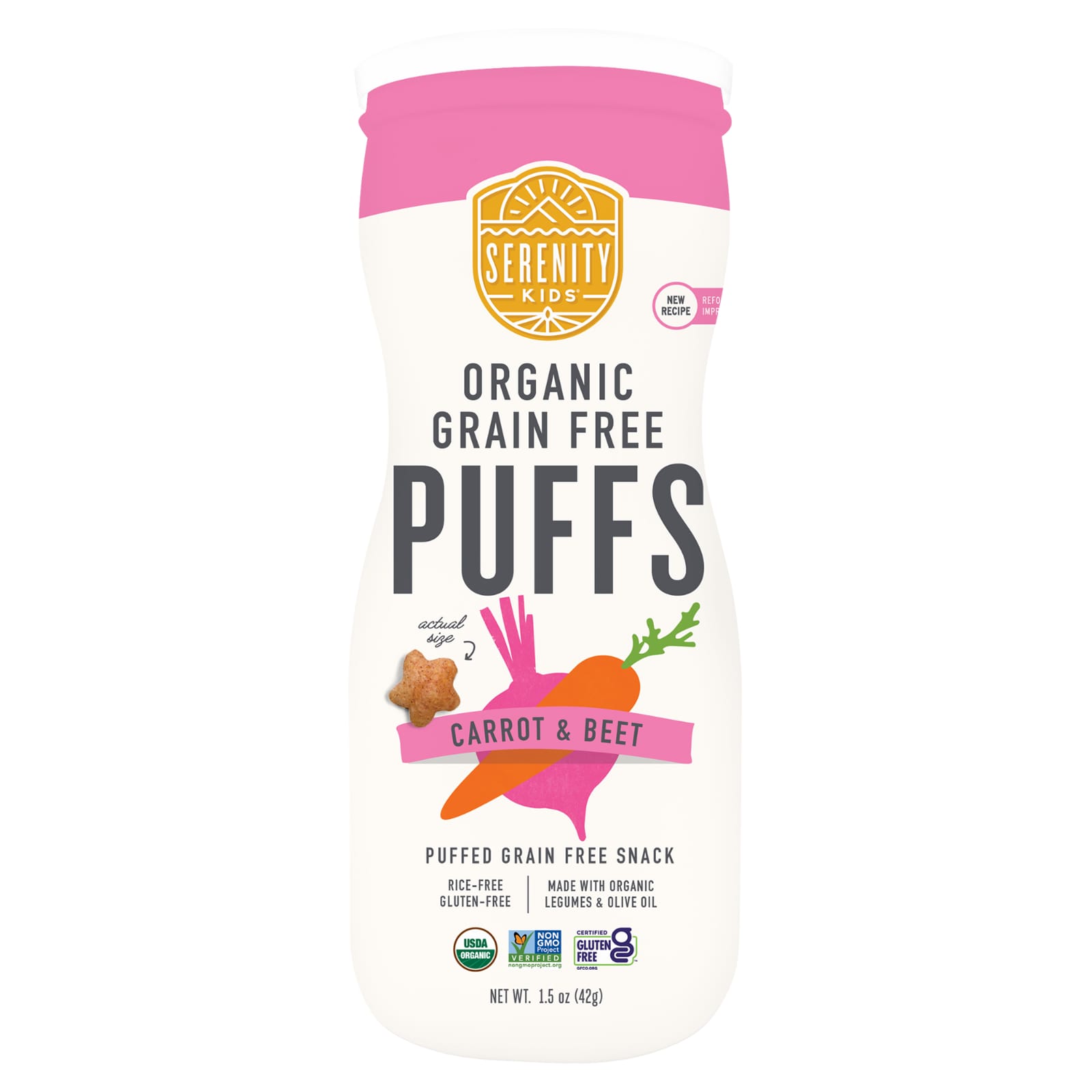 Снеки-пафы для малышей Serenity Kids Organic Carrot & Beet, 42 г