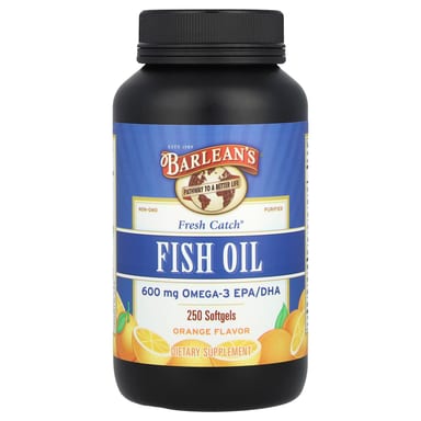 Рыбий жир Barlean's Fresh Catch® Omega-3 EPA/DHA, вкус Orange, 300 мг, 250 мягких капсул