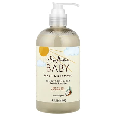 Кокосовое масло SheaMoisture Baby Wash & Shampoo 100% Virgin, 384 мл