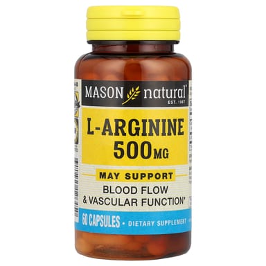 L-аргинин Mason Natural L-Arginine, 500 мг, 60 капсул