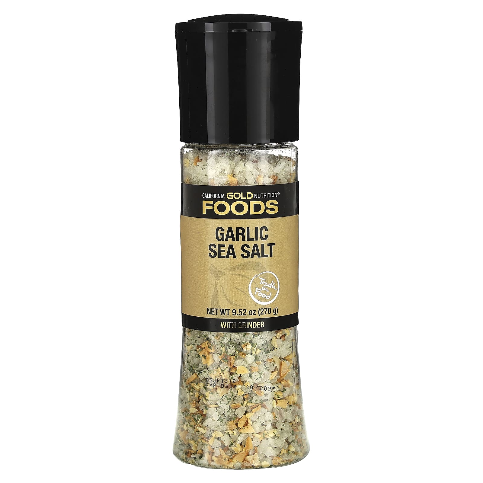 Морская соль California Gold Nutrition Foods Garlic Grinder, 270 г
