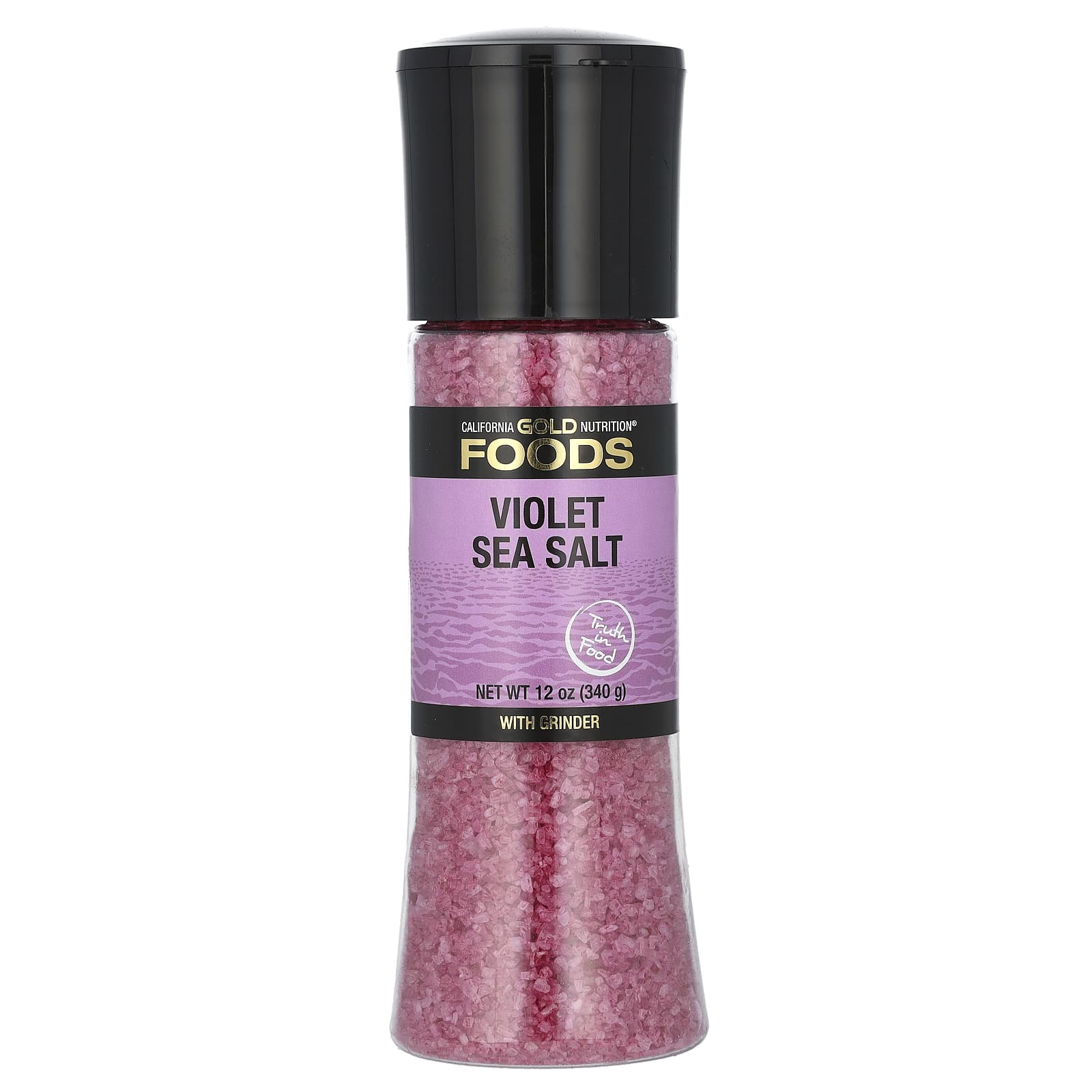 Морская соль California Gold Nutrition Foods Violet Grinder, 340 г