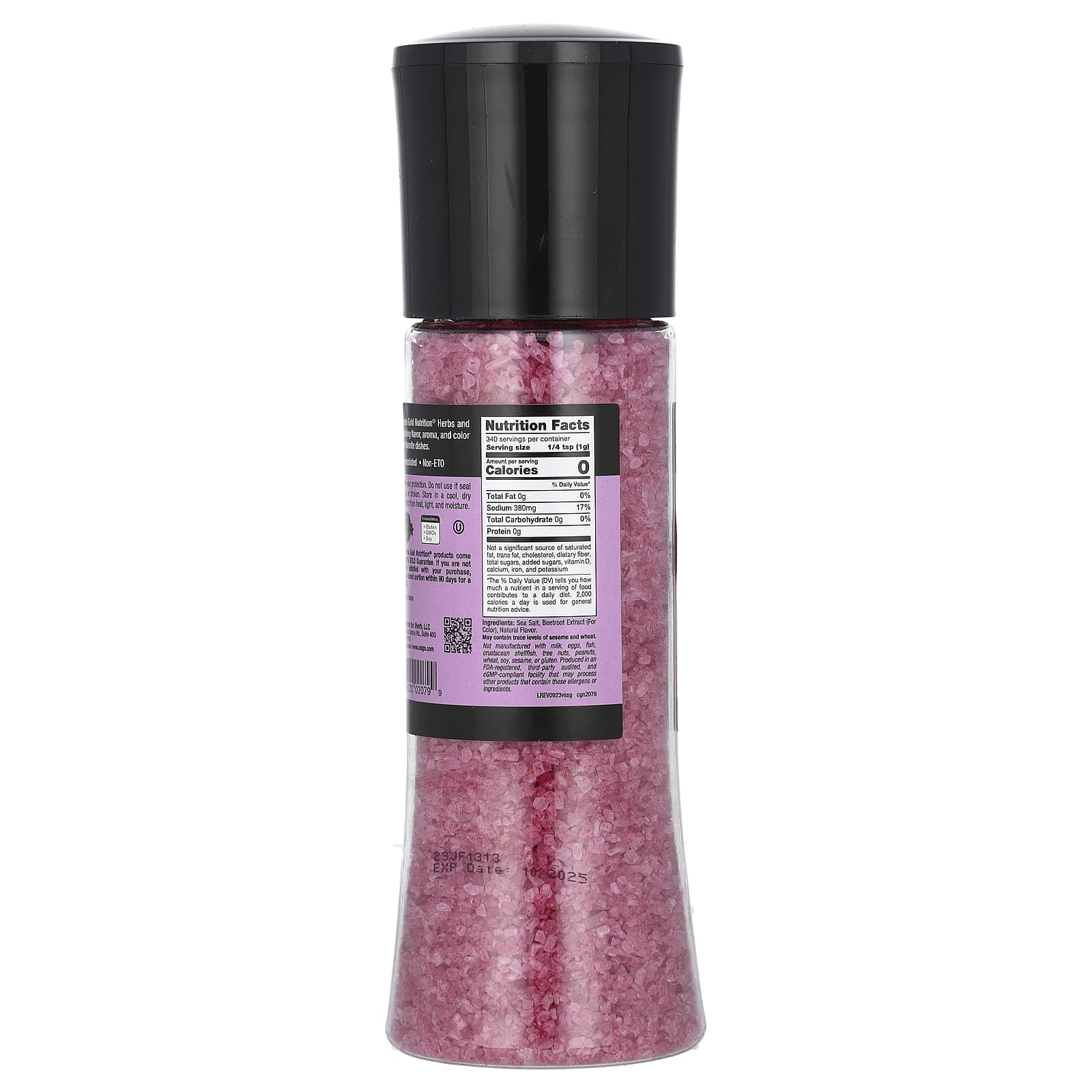 Морская соль California Gold Nutrition Foods Violet Grinder, 340 г — фото 2