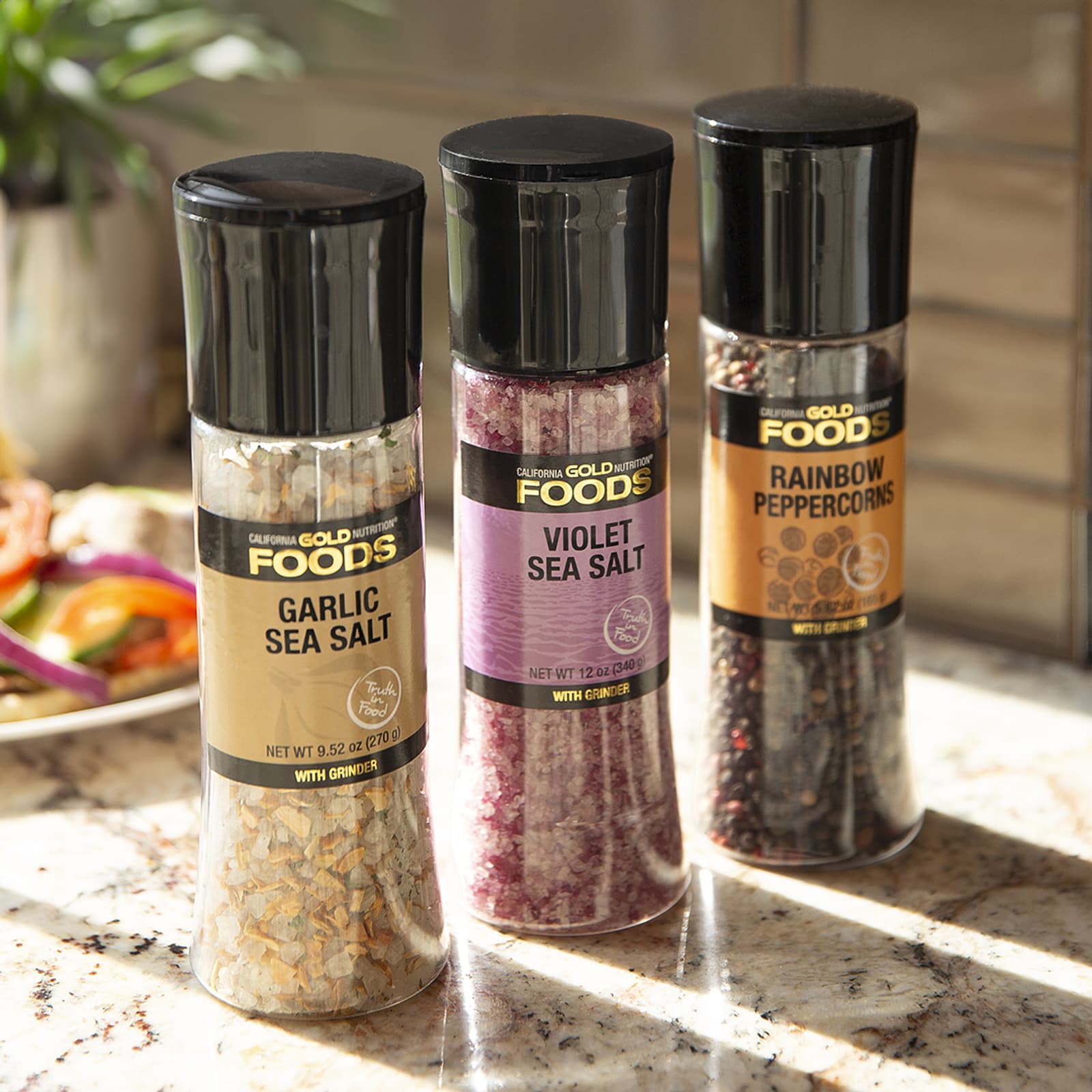 Морская соль California Gold Nutrition Foods Violet Grinder, 340 г — фото 3