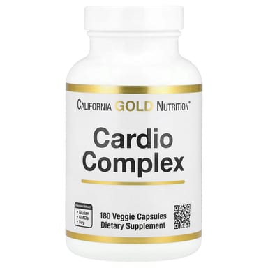 Коэнзим Q10 California Gold Nutrition Cardio Complex with CardioAmino Blend CardioPhyto Blend and, 180 растительных капсул